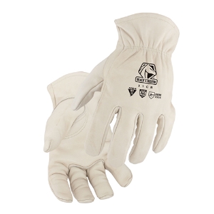 Cut Resistant Grain Cowhide Drivers Gloves, 91CR, White