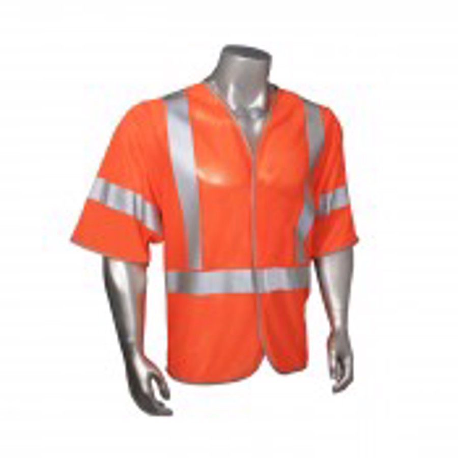 Class 3 Polyester Visi-Cool Mesh Safety Vest, HV-6ANSI-C3, Hi-Vis Orange, 4X-Large