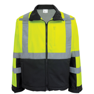Class 3 Premium Fleece Lined Soft Shell Jacket, GLO-SJ1, Hi-Vis Yellow