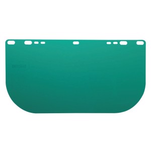 F20 Polycarbonate Face Shields, Dark Green, 15 1/2 in x 8 in x 0.04 in