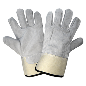 Split Cowhide Leather Drivers Gloves, 2250FC, Gray/Natural