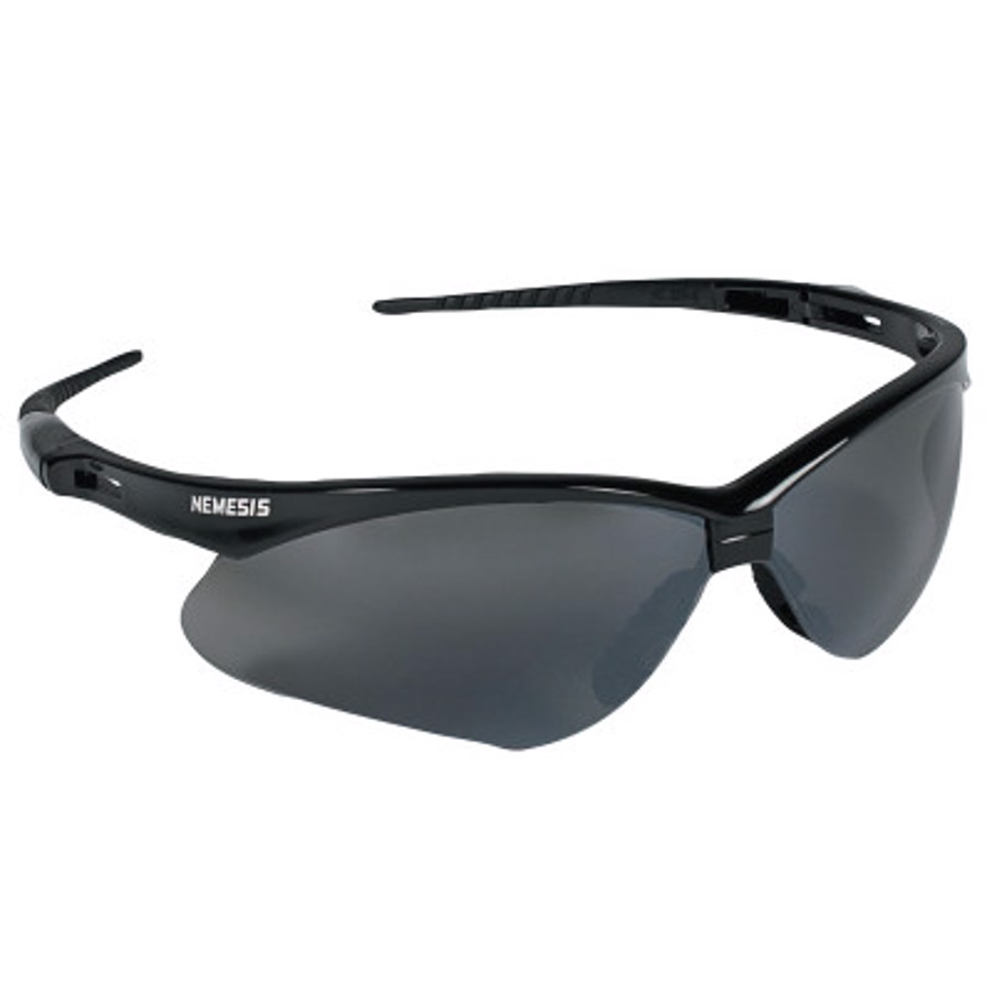 V30 Nemesis Safety Glasses, 25688, Smoke Mirror Lens, Mirror, Black Frame