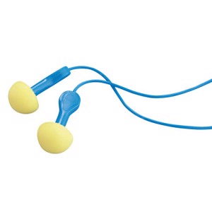 E-A-R Express Pod Plugs Reusable Earplugs, 311-1114, Blue/Yellow, Corded, 25 dB