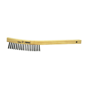 Curved Handle Scratch Brush, 44057, 14" Length, 4x18 Rows, Stainless Steel Bristles