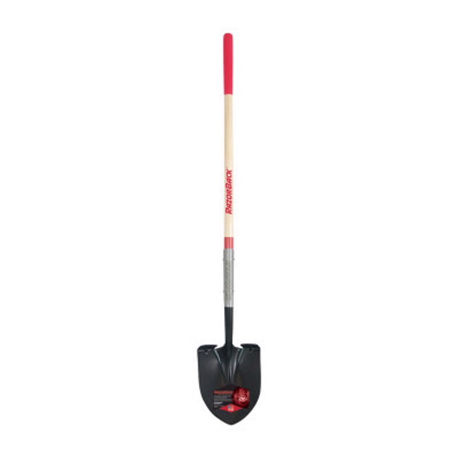 SuperSocket PowerStep Round Point Shovel, 8-7/8 in L x 11 in W Blade, 48 in L Wood Handle