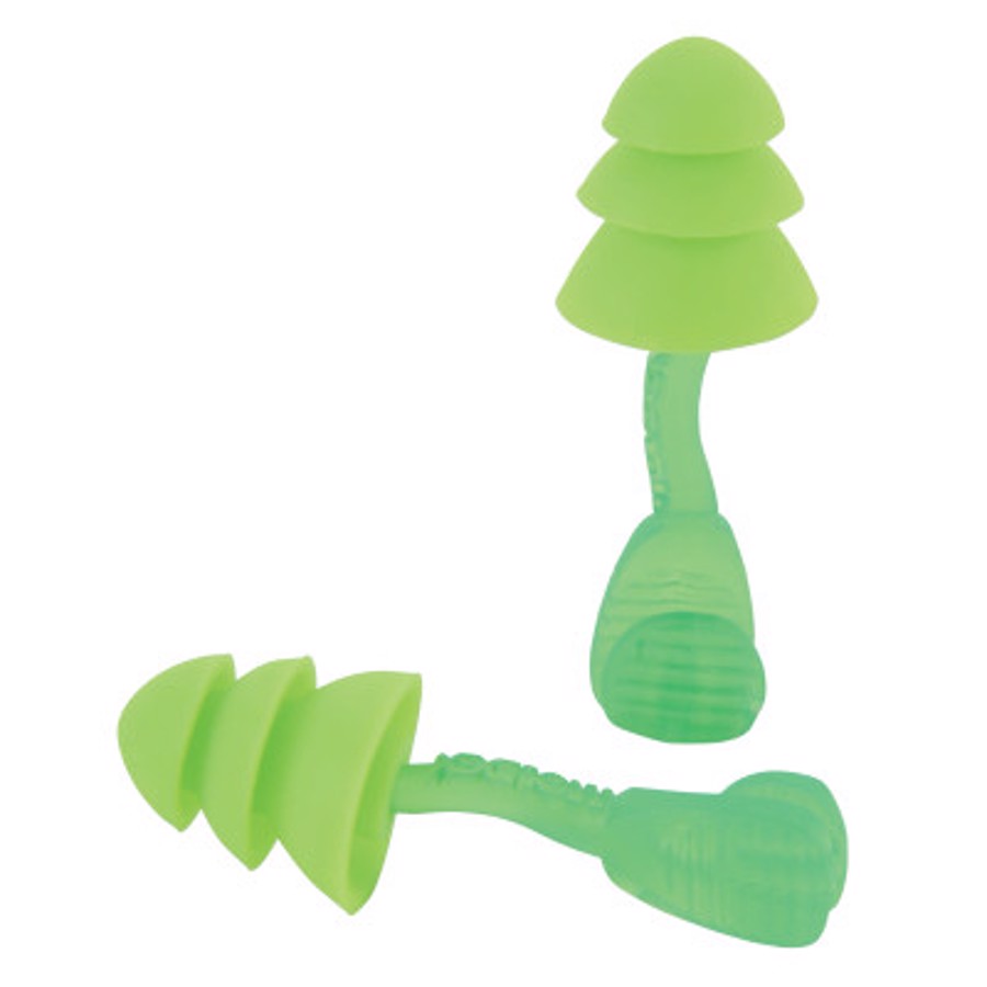 Glide Trio Reusable Earplugs, 6445, Green, Corded, 27 dB