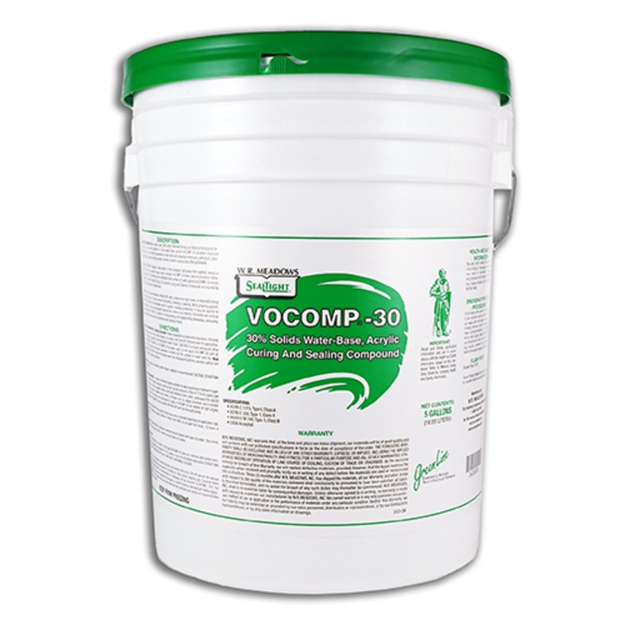 VOCOMP-30 Concrete Curing & Sealing Compound, 3430005, 5 Gal, Milky White