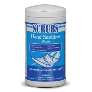 SCRUBS Hand Sanitizer Wipes, 16 oz, Lemon Scent