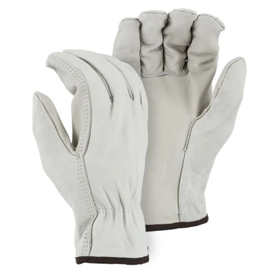 Industrial Grade Grain Cowhide Leather Drivers Gloves, 2505B, Gray