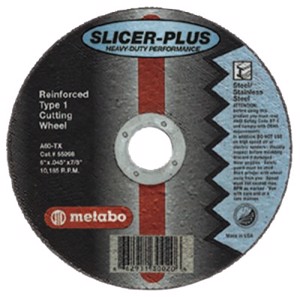 Slicer Plus Cutting Wheel, 655997000, Type 1, 4-1/2" Diameter, 0.045" Thickness, 7/8" Arbor