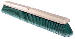 Perma-Sweep Floor Brush, 24in Foam Block, 3in Trim L, Flagged Green Polystyrene