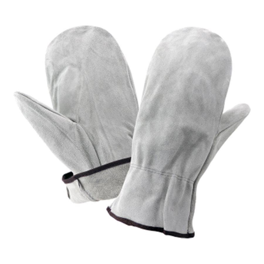 Cowhide Leather Unlined Mittens, 52MIT, Gray, Large