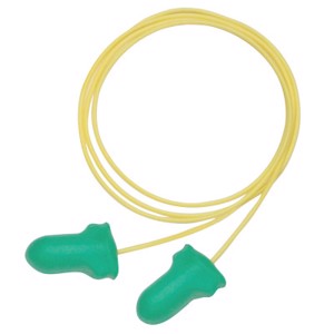 Max Lite Disposable Earplugs, LPF-30-P, Green/Yellow, Corded, 30 dB