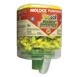 Goin Green PlugStation w/Disposable Earplugs, 6646, Uncorded, Green, 33 dB