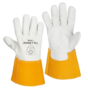 Premium Top Grain Cowhide MIG Welding Gloves, 1350, Beige/Brown