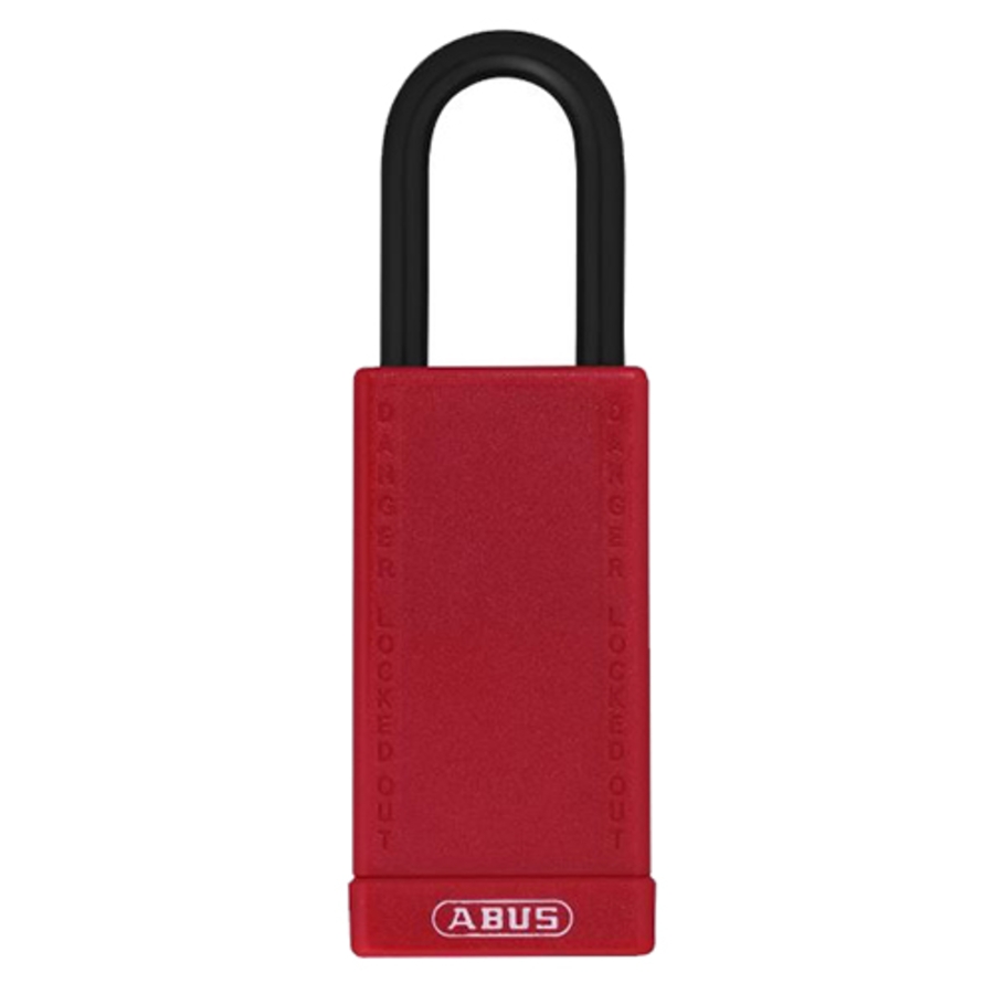 74LB/40 Nylon Covered Aluminum Padlock, 09885, Keyed Differently, Red