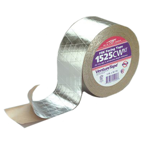 Venture Tape FSK Facing Tape, 1525CW, Silver, 3" X 50 Yds