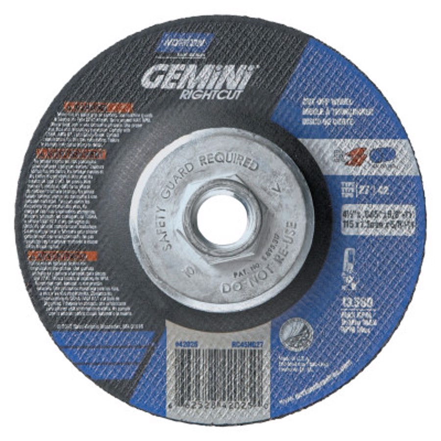 Gemini RightCut A AO Right Angle Cut-Off Wheel, Type 27/42