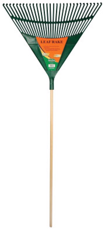 Leaf Rake, 30 in W, Polypropylene, 48 in American Hardwood Handle