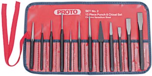 Punch & Chisel Set, English, 2, 8 Punches, 3 Chisels