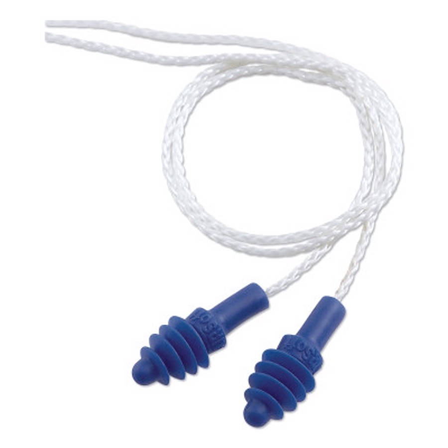 AirSoft Reusable Earplugs, AS-30W, Blue/White, Corded, 27 dB