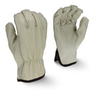 Economy Standard Grain Cowhide Leather Drivers Gloves, RWG4220, Gray