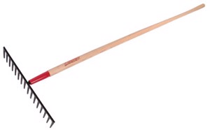Level Rake for Gravel, 18.5 in W, Forged Steel, 66 in American Hardwood Handle