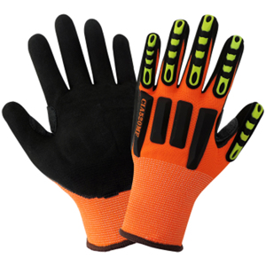 Vise Gripster C.I.A. Nitrile Coated Impact Protection Gloves, CIA520MF, Cut A1, Black/Orange/Yellow