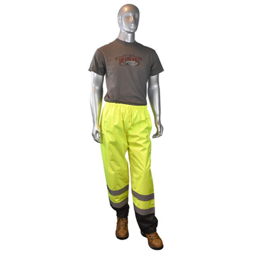 Class E Sealed Waterproof Safety Pants, SP41-EPGS, Hi-Vis Green