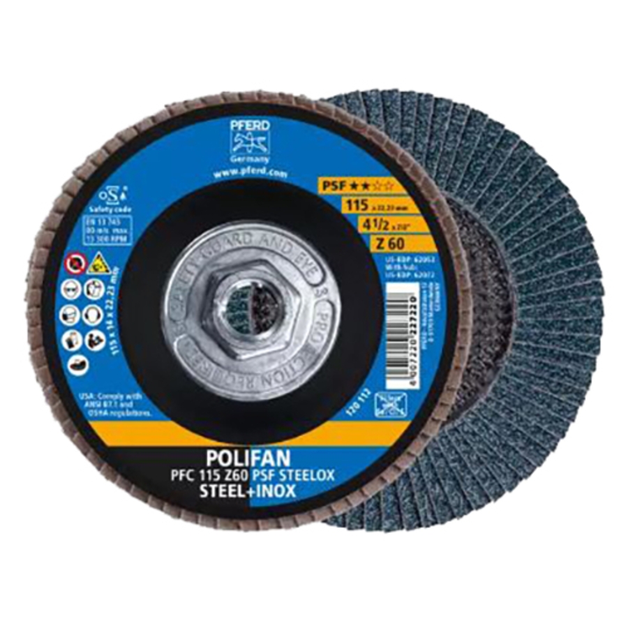 Polifan Z PSF Steelox Flap Disc, Type 29, 7/8" Arbor