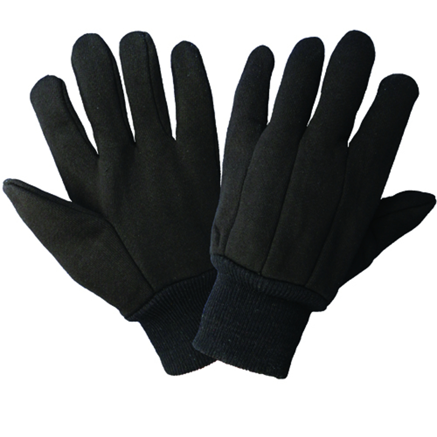 Foam Lined Jersey Gloves, C10BJINT, Brown, Large