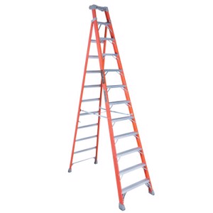 FS1500 Series Fiberglass Step Ladder, 12 ft x 30 7/8 in, 300 lb Capacity