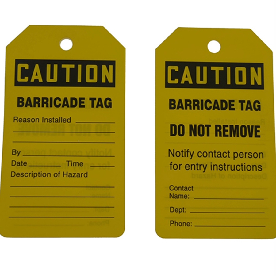 PVC "Caution" Safety Tag, Yellow
