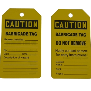 PVC "Caution" Safety Tag, Yellow