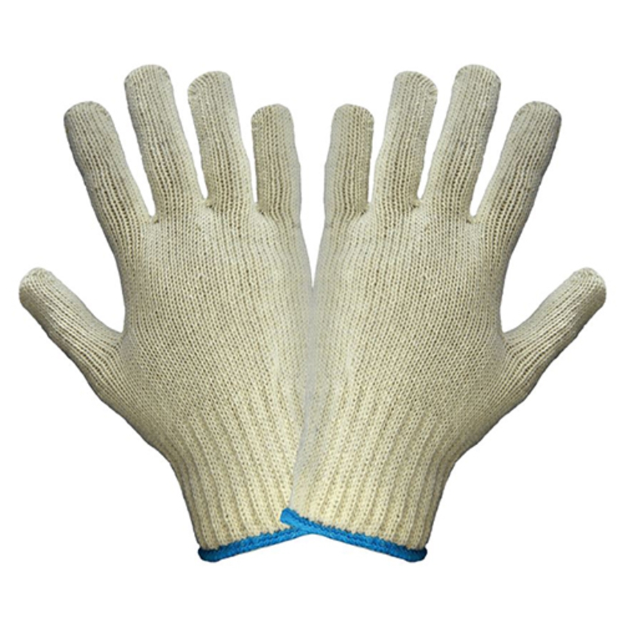 Medium Weight Cotton/Polyester String Knit Gloves, S60, Natural