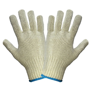 Medium Weight Cotton/Polyester String Knit Gloves, S60, Natural