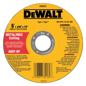 High Performance Cutting Wheel, Type 1