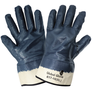 Jersey Gloves w/Full Foam Nitrile Coating, 617, Blue/White, X-Large