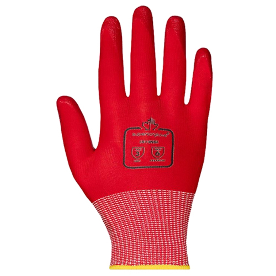 Dexterity Cotton/Nylon Gloves w/Silicone Palm Coating, S13NSI, Red