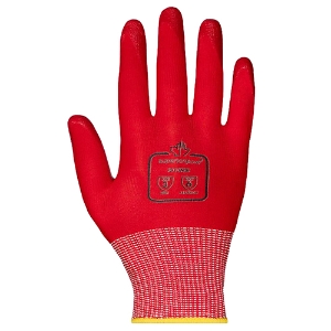 Dexterity Cotton/Nylon Gloves w/Silicone Palm Coating, S13NSI, Red