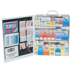 100 Person Industrial First Aid Stations, 6155, Steel, Wall Mount, 3-Shelf