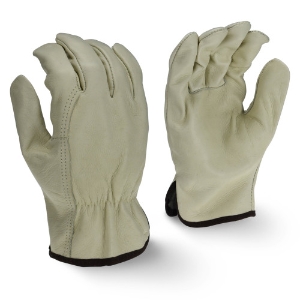 Economy Grain Cowhide Leather Drivers Gloves, RWG4121, Gray