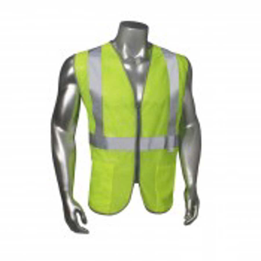 Class 2 Polyester Visi-Cool Mesh Safety Vest, LHV-5ANSI-PCZ, Hi-Vis Green, 2X-Large
