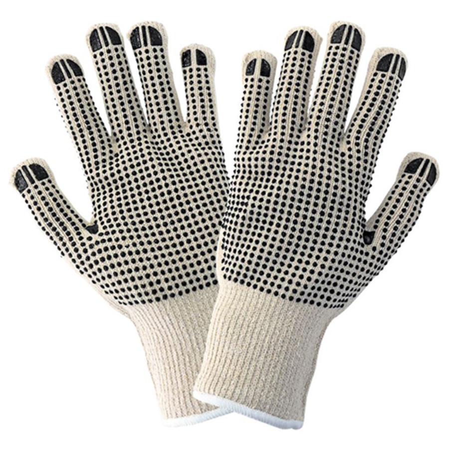 Heavyweight Terry Cloth Gloves w/Two-Sided PVC Dotting, T1250D2, Tan