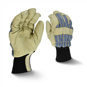 Fleece Lined Premium Grain Pigskin Leather Palm Gloves, RWG3825, Beige