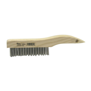 Shoe Handle Scratch Brush, 44064, 10" Length, 4x16 Rows, Stainless Steel Bristles