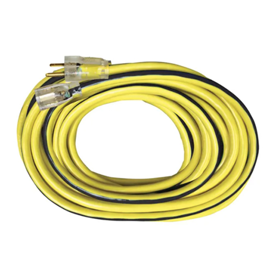 12/3 SJTW Outdoor Extension Cord W/Lighted Ends, 05-00364, Black/Yellow, 25'