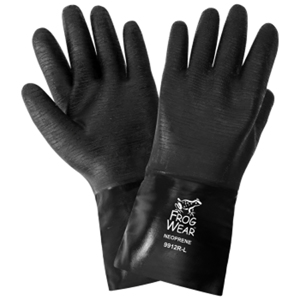 FrogWear Multi-Coated Premium Neoprene Chemical Resistant Gloves, 9912R, Black, One Size