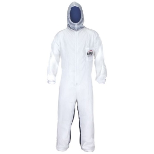 Moonsuit Cotton/Nylon Coveralls w/Hood & Hook & Loop Ankles/Wrists, White