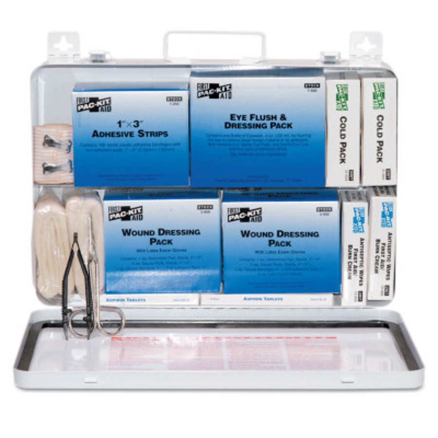 50 Person Industrial First Aid Kit, 6450, Weatherproof Steel, Wall Mount